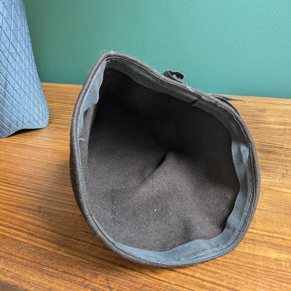 1940s vintage hat brown felt women's buckle bucket fez - Picture 3 of 4